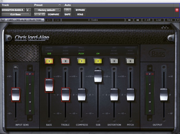 04 Le impostazioni del plug-in Waves Chris Lorde Alge per il basso