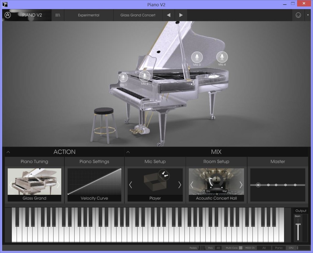 Preset del V Piano 2.0 che simula un pianoforte in vetro!