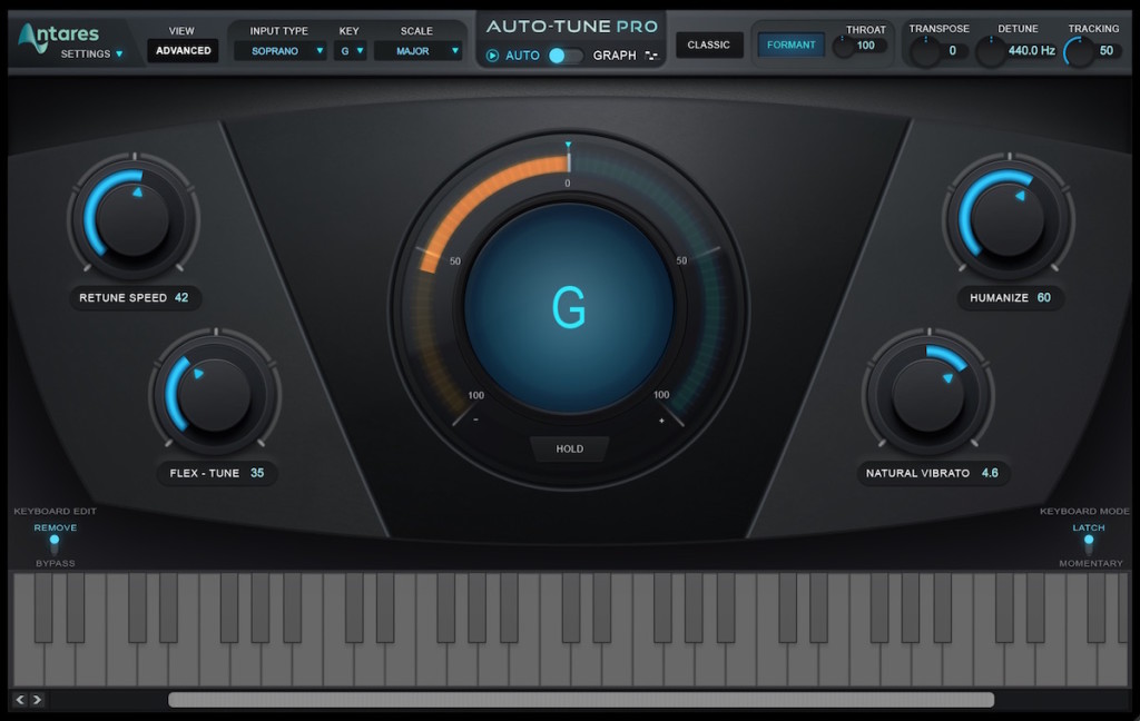 L'interfaccia Basic di Auto-Tune Pro