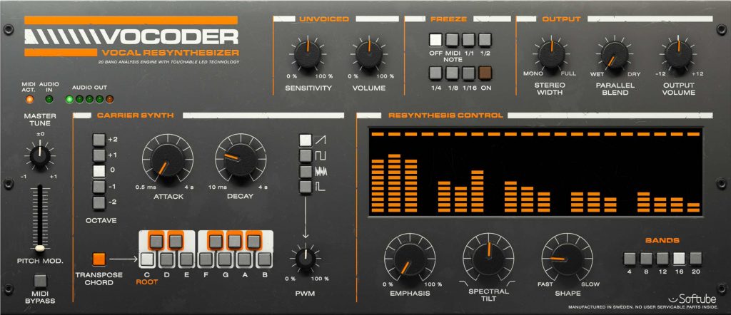 UAD Softube Vocoder universal audio plug-in