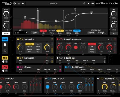 Unfiltered Audio Triad plug-in audio virtual processing mix daw itb software audiofadedr