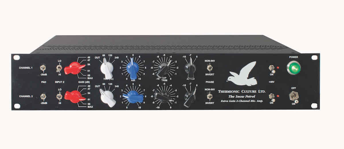 Thermionic Culture SnowPetrel outboard hardware analog pre funky junk dual audiofader