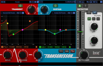 Boz Digital Labs Transgressor plug-in transient shaper software daw virtual audiofader