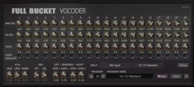 Full Bucket Vocoder plug-in audio virtual instrument audiofader