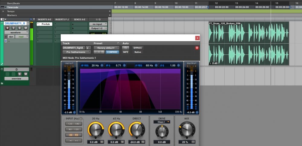 Tutorial Pro Tools Pro Subharmonic low frequency bass mix low-end audiofader vincenzo bellanova