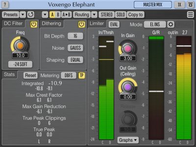 Voxengo Elephant plug-in audio pro studio virtual daw software mix mastering limiter maximizer audiofader