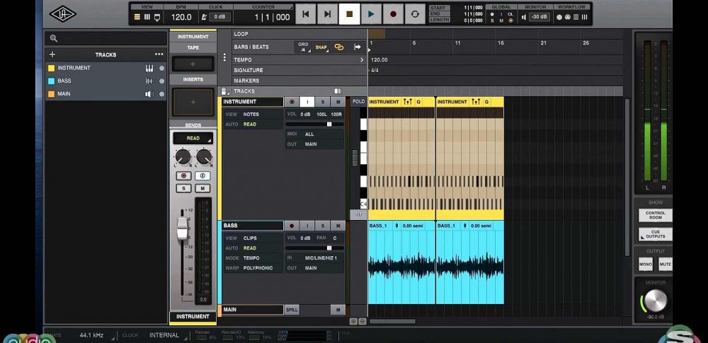 universal audio luna tutorial mixdown export midiware video andrea scansani audiofader