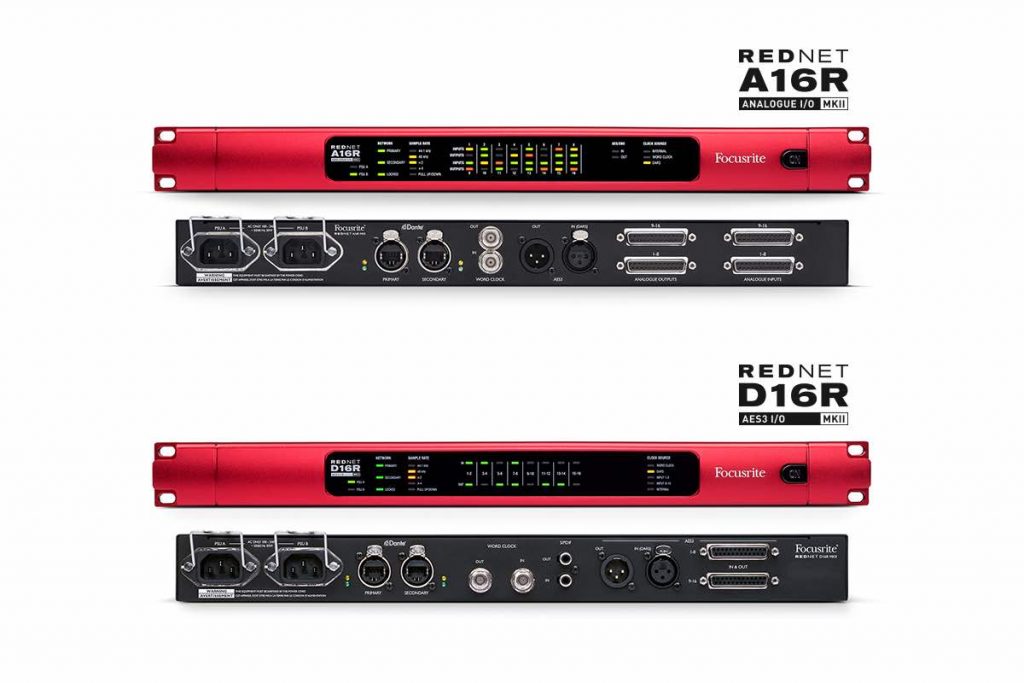 Focusrite Pro RedNet A16R D16R ethernet dante analog interfaccia audio pro studio audiofader leading tech