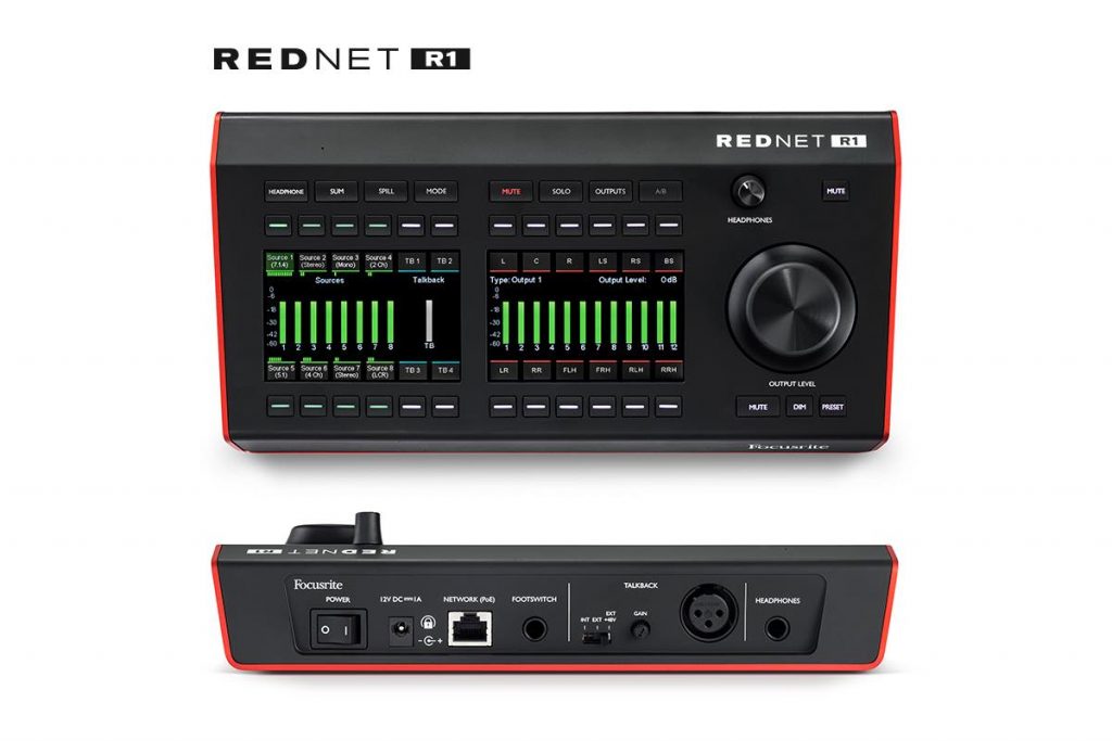 Focusrite Pro RedNet R1 monitor controller monitoring mix ascolti headphones cuffie monitor leading tech audio pro studio audiofader