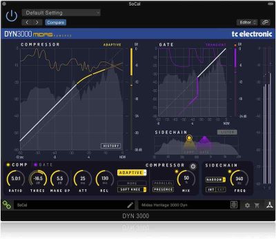 Tc Electronic DYN-3000 software daw controlled mix comp audiofader