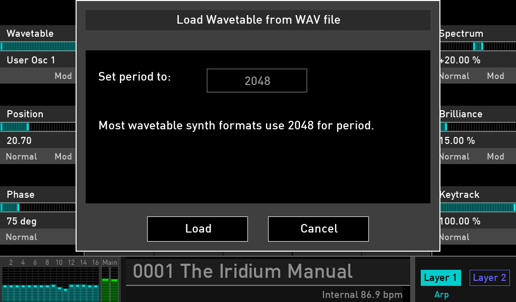 Waldorf Iridium wavetable luca pilla audiofader