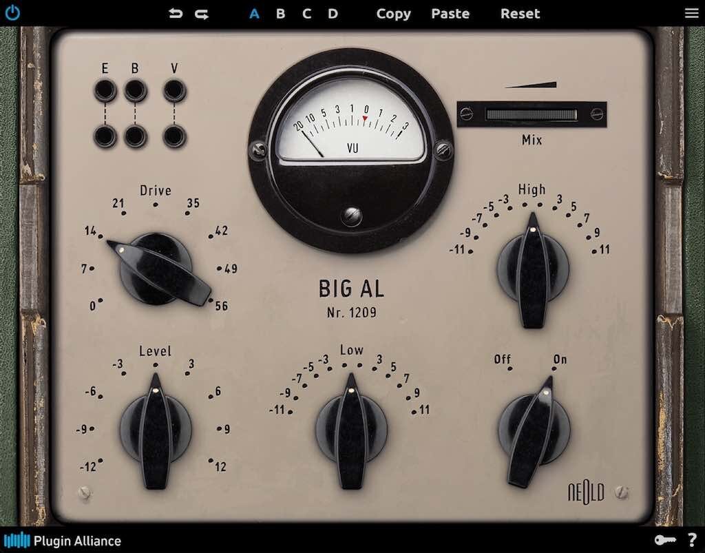 Plugin Alliance Neold BIG -AL software plug-in audio mixing tube saturator distorsore mix mastering audiofader