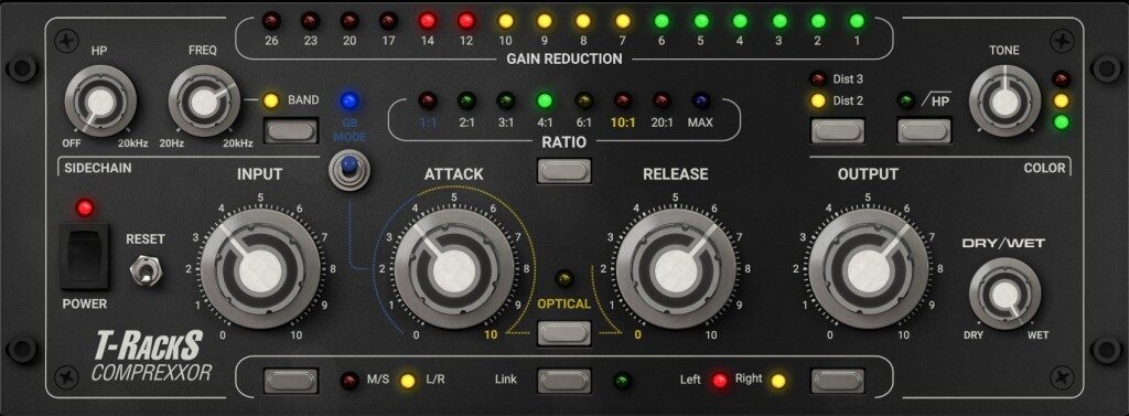 Ik Multimedia T-RackS Comprexxor plug-in distressor el8 empirical labs software mix daw audiofader