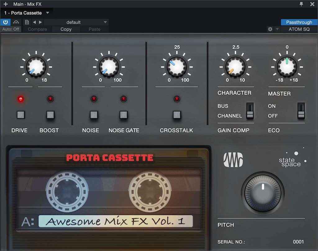 Presonus Retro Mix Legends plug-in mix bundle software audio itb Porta Cassette audiofader