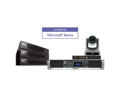 QSC Microsoft Teams exhibo live audio video audiofader azienda rooms