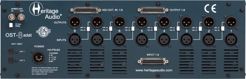 Heritage Audio OST-8 Adat rack processing hardware mixing recording studio audio pro midimusic audiofader