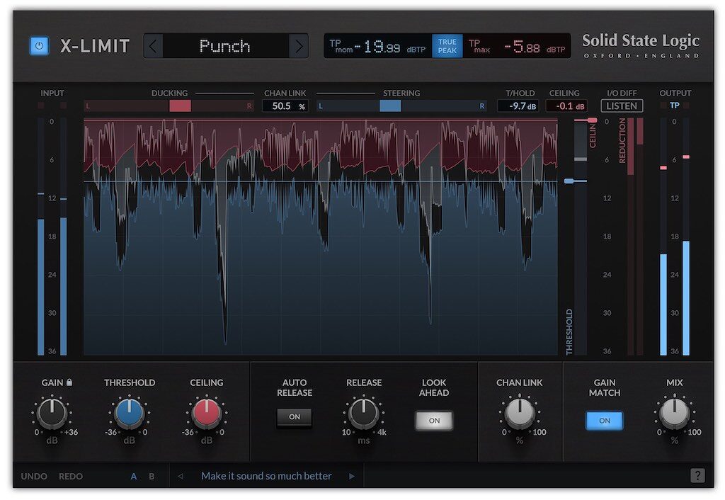 SSL X-Limit plug-in audio software mixing limiter audiofader