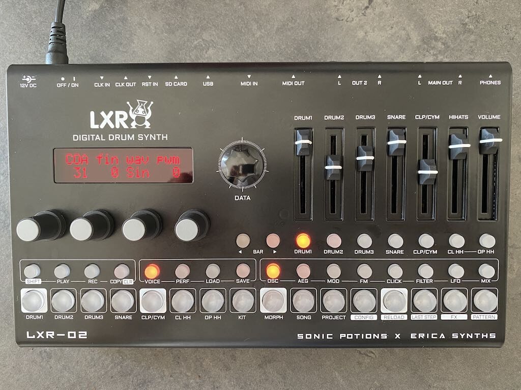 Erica Synths Sonic Potions LXR02 drum machine hardware digital test review recensione vincenzo bellanova audiofader