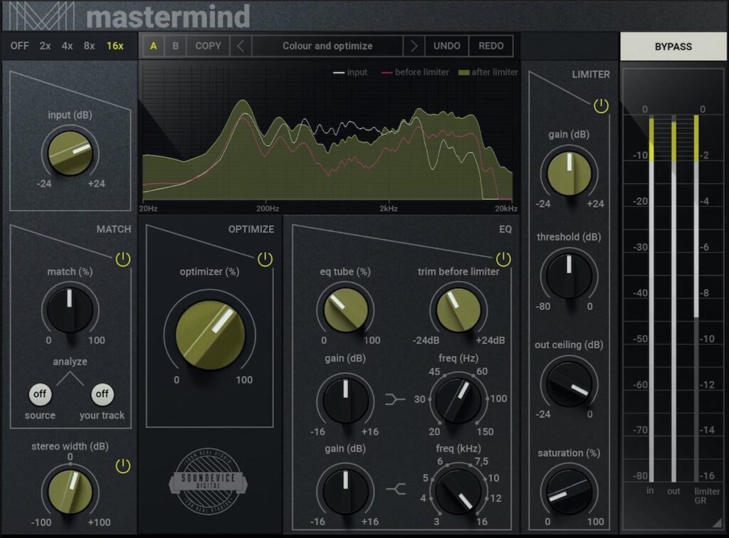 Soundevice Digital Mastermind mixing mastering software audiofader virtual united plugins plug-in