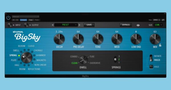 Strymon BigSky plug-in reverbero chitarra test review recensione audiofader leo curiale